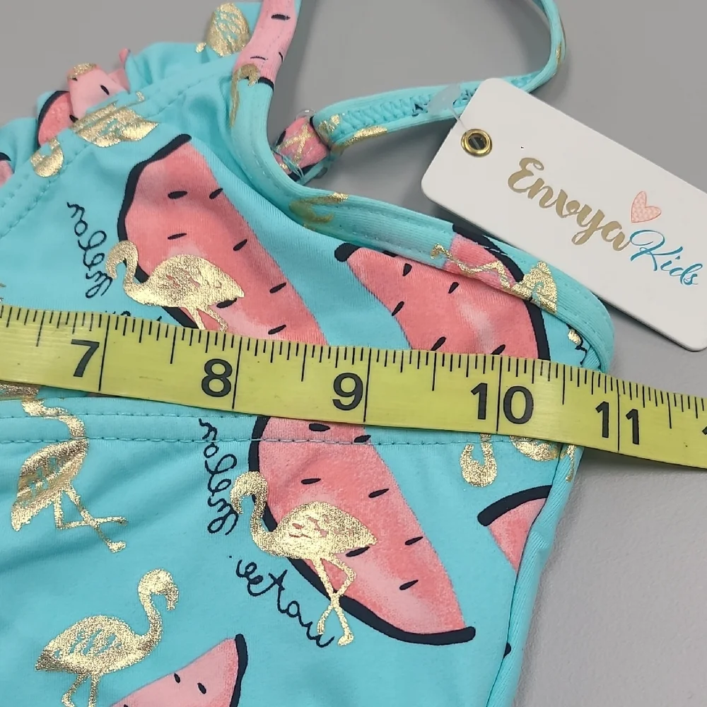 Envya Girls Swim Set - Blue Watermelon Print Size 6 NWT